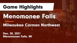 Menomonee Falls  vs Milwaukee Carmen Northwest Game Highlights - Dec. 28, 2021