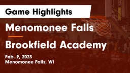 Menomonee Falls  vs Brookfield Academy  Game Highlights - Feb. 9, 2023