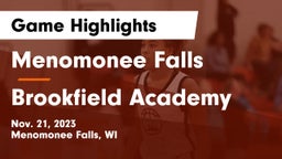 Menomonee Falls  vs Brookfield Academy  Game Highlights - Nov. 21, 2023