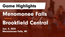 Menomonee Falls  vs Brookfield Central  Game Highlights - Jan. 5, 2024