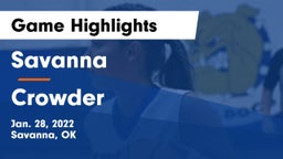 Savanna  vs Crowder   Game Highlights - Jan. 28, 2022