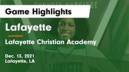 Lafayette  vs Lafayette Christian Academy  Game Highlights - Dec. 13, 2021