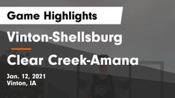 Vinton-Shellsburg  vs Clear Creek-Amana Game Highlights - Jan. 12, 2021