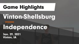 Vinton-Shellsburg  vs Independence  Game Highlights - Jan. 29, 2021