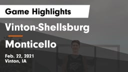 Vinton-Shellsburg  vs Monticello  Game Highlights - Feb. 22, 2021