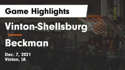 Vinton-Shellsburg  vs Beckman  Game Highlights - Dec. 7, 2021
