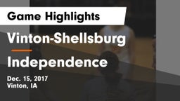Vinton-Shellsburg  vs Independence  Game Highlights - Dec. 15, 2017