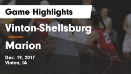 Vinton-Shellsburg  vs Marion  Game Highlights - Dec. 19, 2017