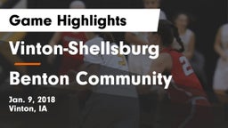 Vinton-Shellsburg  vs Benton Community Game Highlights - Jan. 9, 2018
