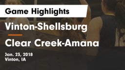 Vinton-Shellsburg  vs Clear Creek-Amana Game Highlights - Jan. 23, 2018