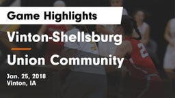 Vinton-Shellsburg  vs Union Community  Game Highlights - Jan. 25, 2018