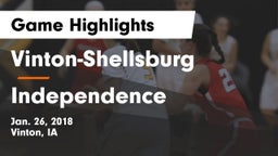 Vinton-Shellsburg  vs Independence  Game Highlights - Jan. 26, 2018