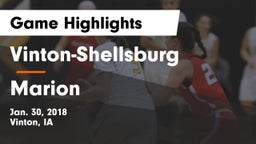 Vinton-Shellsburg  vs Marion  Game Highlights - Jan. 30, 2018