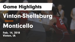 Vinton-Shellsburg  vs Monticello  Game Highlights - Feb. 14, 2018