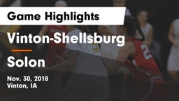 Vinton-Shellsburg  vs Solon  Game Highlights - Nov. 30, 2018