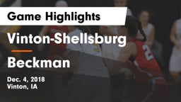 Vinton-Shellsburg  vs Beckman  Game Highlights - Dec. 4, 2018
