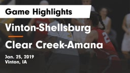 Vinton-Shellsburg  vs Clear Creek-Amana Game Highlights - Jan. 25, 2019