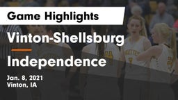 Vinton-Shellsburg  vs Independence  Game Highlights - Jan. 8, 2021