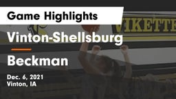 Vinton-Shellsburg  vs Beckman  Game Highlights - Dec. 6, 2021