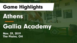 Athens  vs Gallia Academy Game Highlights - Nov. 29, 2019