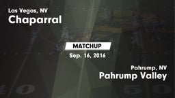 Matchup: Chaparral High vs. Pahrump Valley  2016