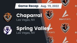 Recap: Chaparral  vs. Spring Valley  2022