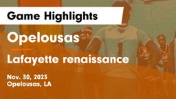 Opelousas  vs Lafayette renaissance Game Highlights - Nov. 30, 2023