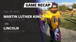 Recap: Martin Luther King  vs. Lincoln  2015