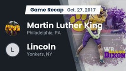 Recap: Martin Luther King  vs. Lincoln  2017