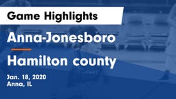 Anna-Jonesboro  vs Hamilton county Game Highlights - Jan. 18, 2020