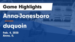 Anna-Jonesboro  vs duquoin Game Highlights - Feb. 4, 2020