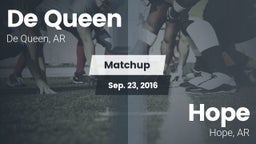 Matchup: De Queen  vs. Hope  2016
