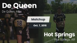 Matchup: De Queen  vs. Hot Springs  2016