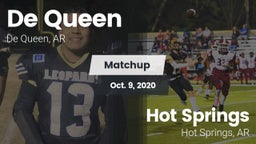 Matchup: De Queen  vs. Hot Springs  2020