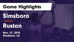 Simsboro  vs Ruston  Game Highlights - Nov. 27, 2018