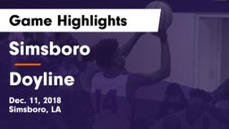 Simsboro  vs Doyline Game Highlights - Dec. 11, 2018