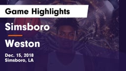 Simsboro  vs Weston Game Highlights - Dec. 15, 2018