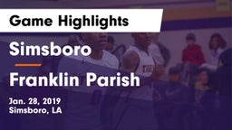 Simsboro  vs Franklin Parish  Game Highlights - Jan. 28, 2019