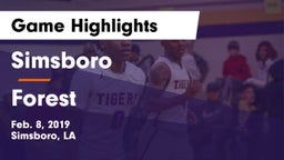 Simsboro  vs Forest Game Highlights - Feb. 8, 2019