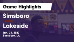 Simsboro  vs Lakeside Game Highlights - Jan. 21, 2022