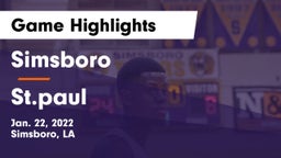 Simsboro  vs St.paul Game Highlights - Jan. 22, 2022