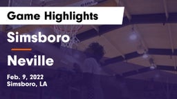 Simsboro  vs Neville Game Highlights - Feb. 9, 2022