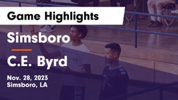 Simsboro  vs C.E. Byrd  Game Highlights - Nov. 28, 2023