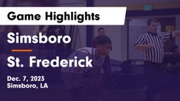 Simsboro  vs St. Frederick  Game Highlights - Dec. 7, 2023