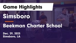 Simsboro  vs Beekman Charter School Game Highlights - Dec. 29, 2023