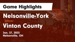 Nelsonville-York  vs Vinton County  Game Highlights - Jan. 27, 2023