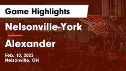Nelsonville-York  vs Alexander  Game Highlights - Feb. 10, 2023