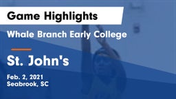 Whale Branch Early College  vs St. John's  Game Highlights - Feb. 2, 2021
