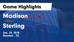 Madison  vs Sterling Game Highlights - Jan. 24, 2018