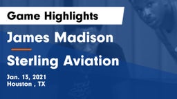 James Madison  vs Sterling Aviation  Game Highlights - Jan. 13, 2021